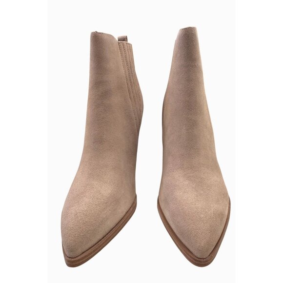 Marc Fisher Alva Size 9M Pointy Toe Bootie NWB Light Natural Suede $199 - Picture 14 of 16